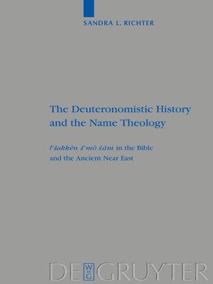 cover image of The Deuteronomistic History and the Name Theology